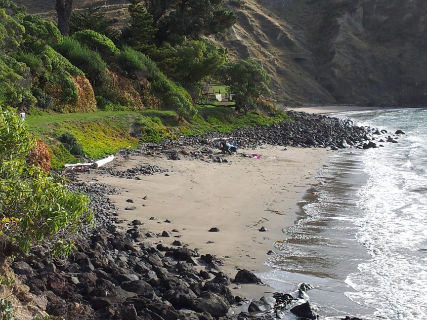 The surprising beach we found at the end of the road.