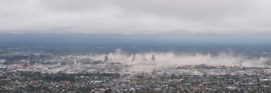 An earthquake destroys most of the central city of Christchurch, New Zealand