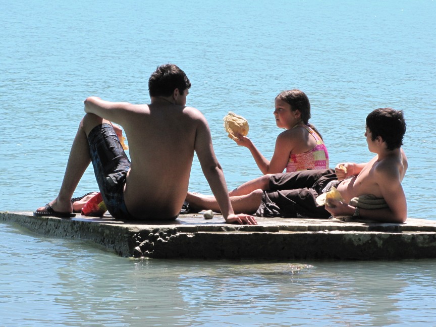 Siblings sharing a relaxed and positive moment together