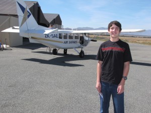 Luke in front of the plane