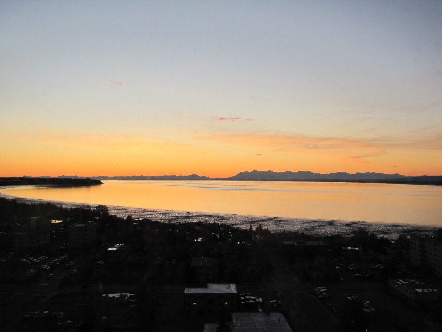 The 'Anchorage Bowl' at sunset